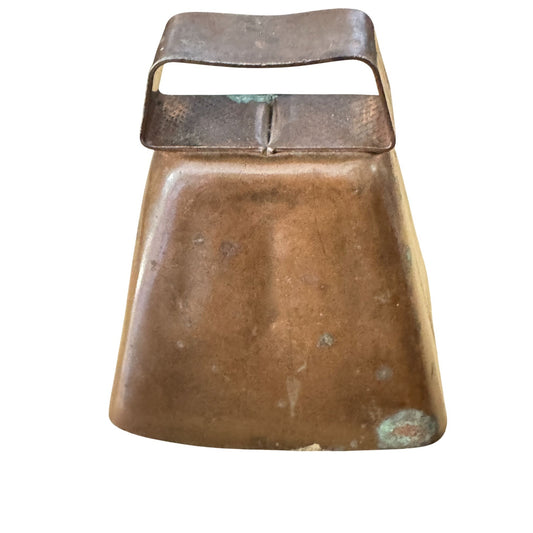 Old Primitive Metal Cow Bell Brown Finish 3" x 2 3/4"