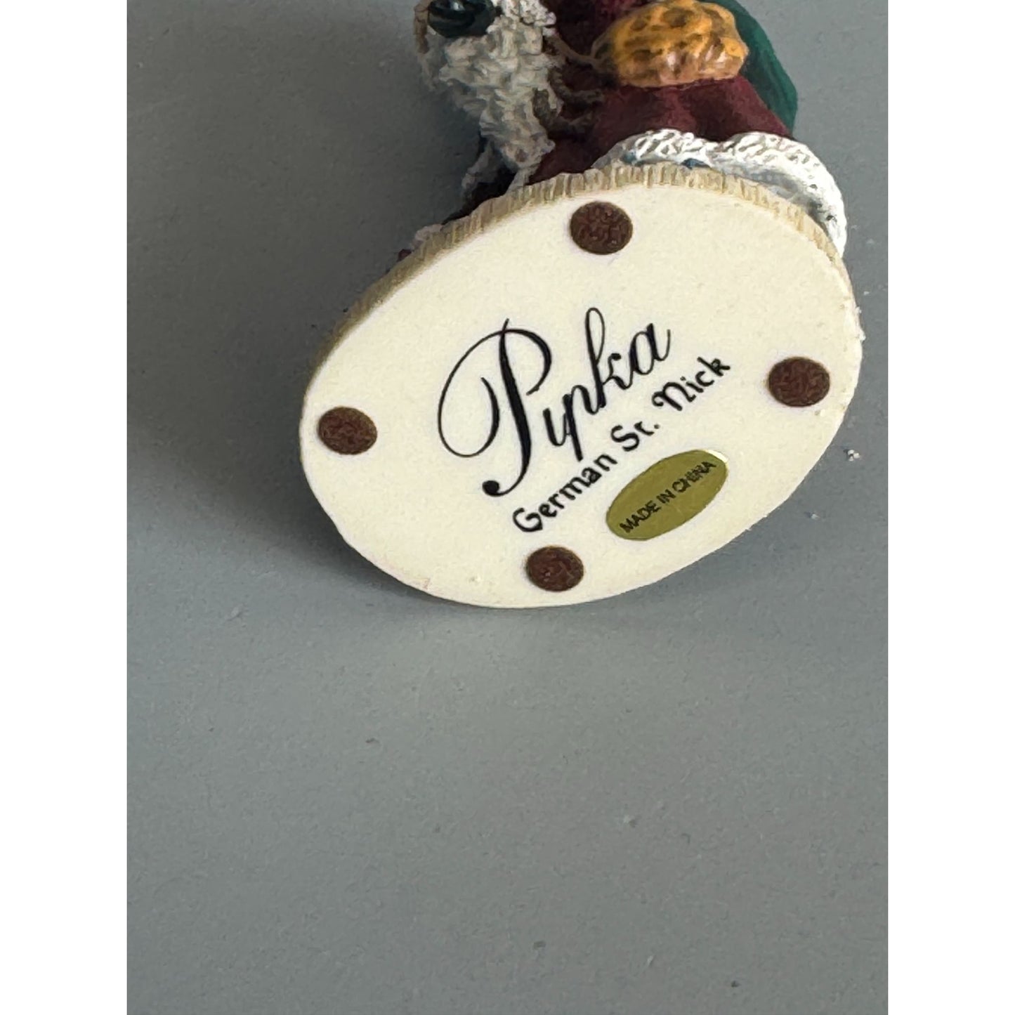 Pipka Miniature Collection German St. Nick Santa Figurine Burgundy Coat 2.25" Box
