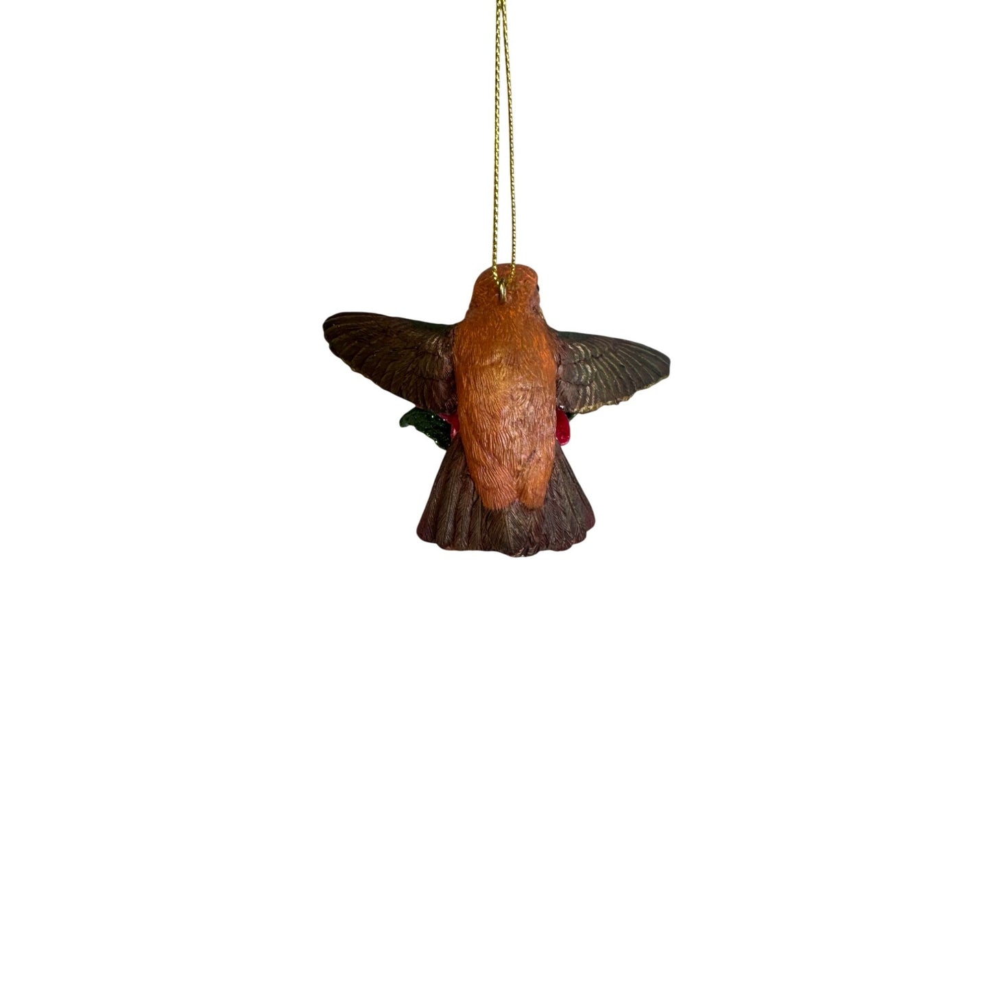Danbury Mint Ornament Rufous Hummingbird Brown Pink Resin Hanging