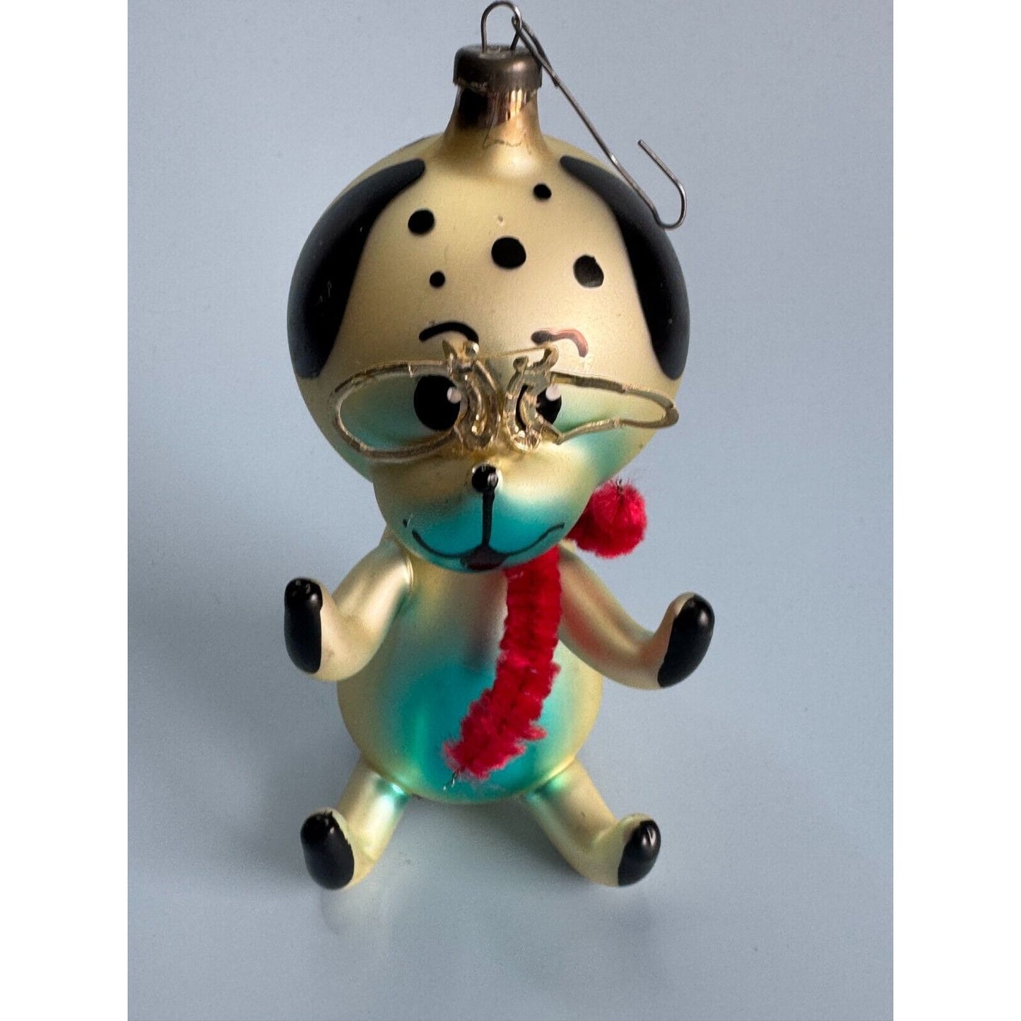 Vintage Soffieria DCarlini Italy Dalmation Hand Blown Glass Ornament 5" C1965