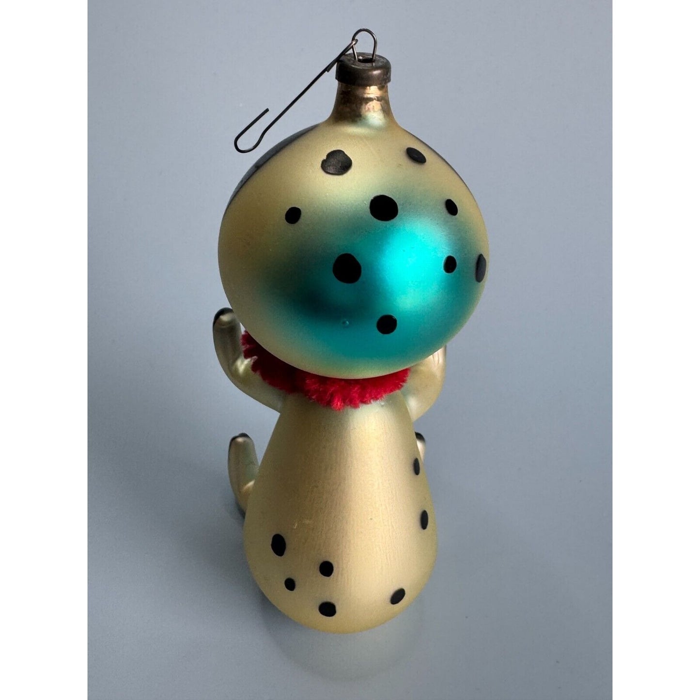 Vintage Soffieria DCarlini Italy Dalmation Hand Blown Glass Ornament 5" C1965