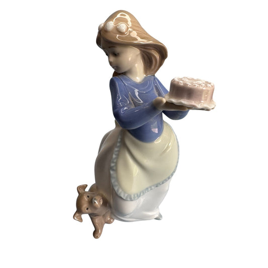 Lladro The Birthday Girl Porcelain Figurine With Dog