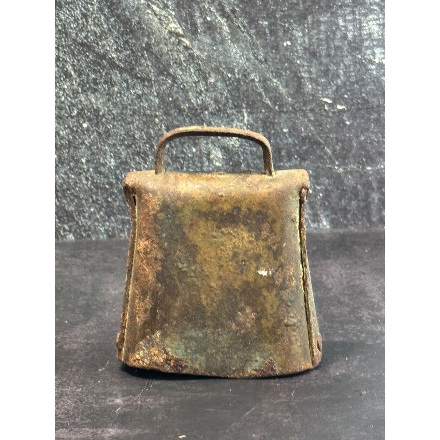Vintage Rustic Iron Cow Bell With Handle 4"