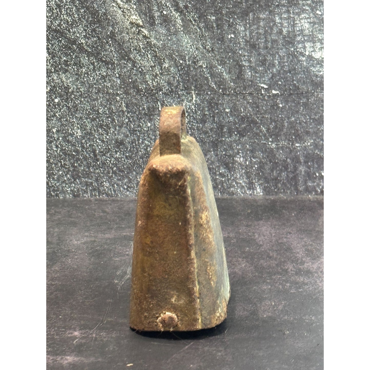Vintage Rustic Iron Cow Bell With Handle 4"