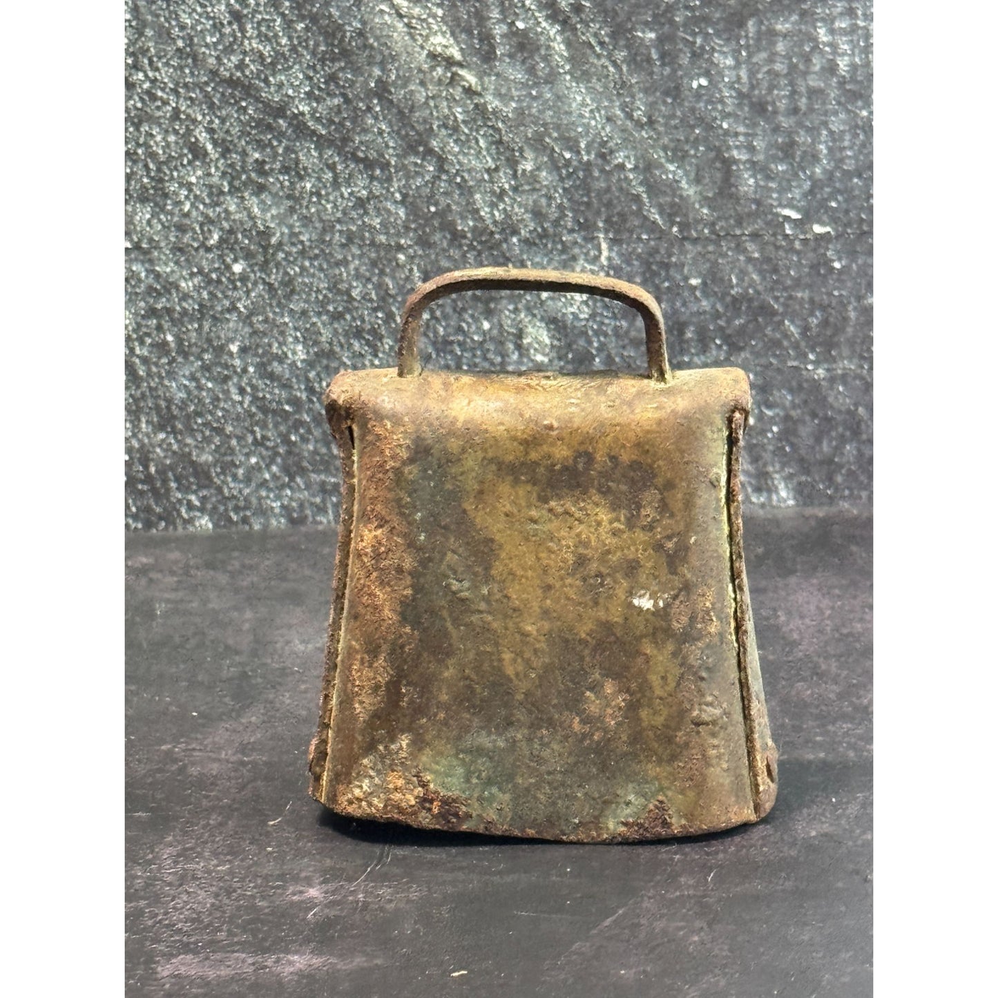 Vintage Rustic Iron Cow Bell With Handle 4"