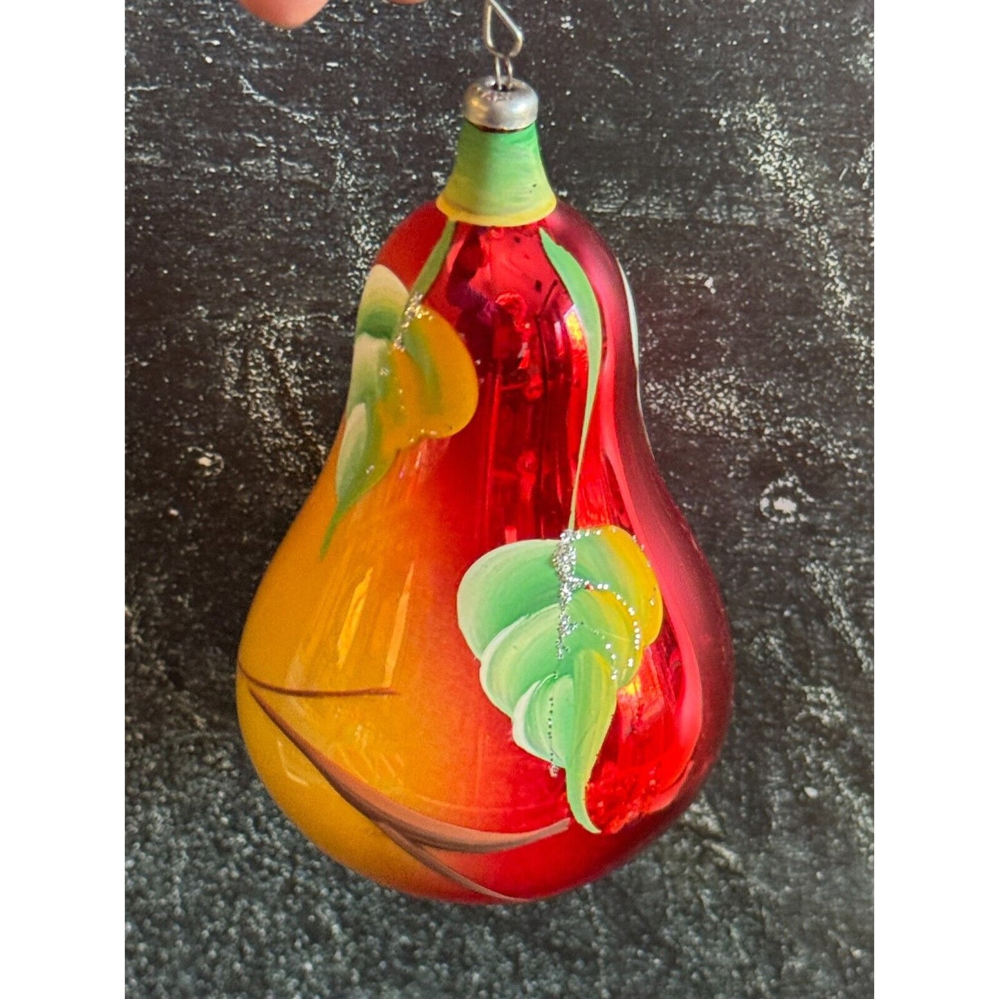 Vintage Soffieria De Carlini Italy Partridge in a Pear Tree Blown Glass Ornament