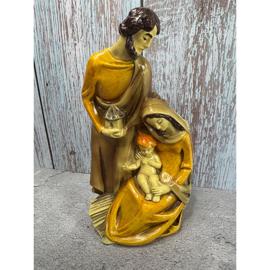 Vintage Parma AAI Holy Family Nativity Sculpture Paper Mache 8" Tall Japan