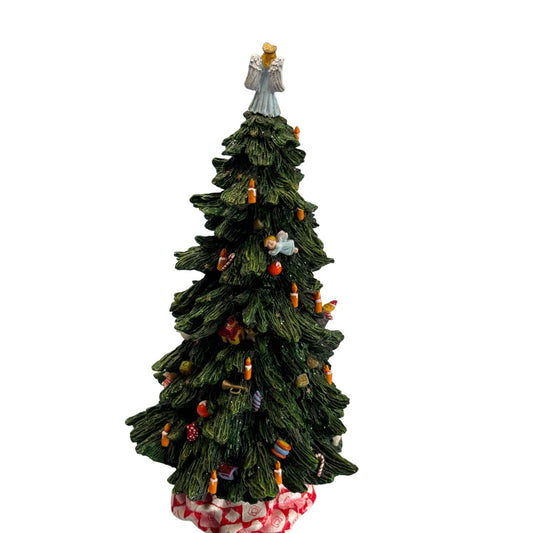Pipka Christmas Tree Figurine 9 3/4" Angel Topper W/Ornaments Holiday Decoration