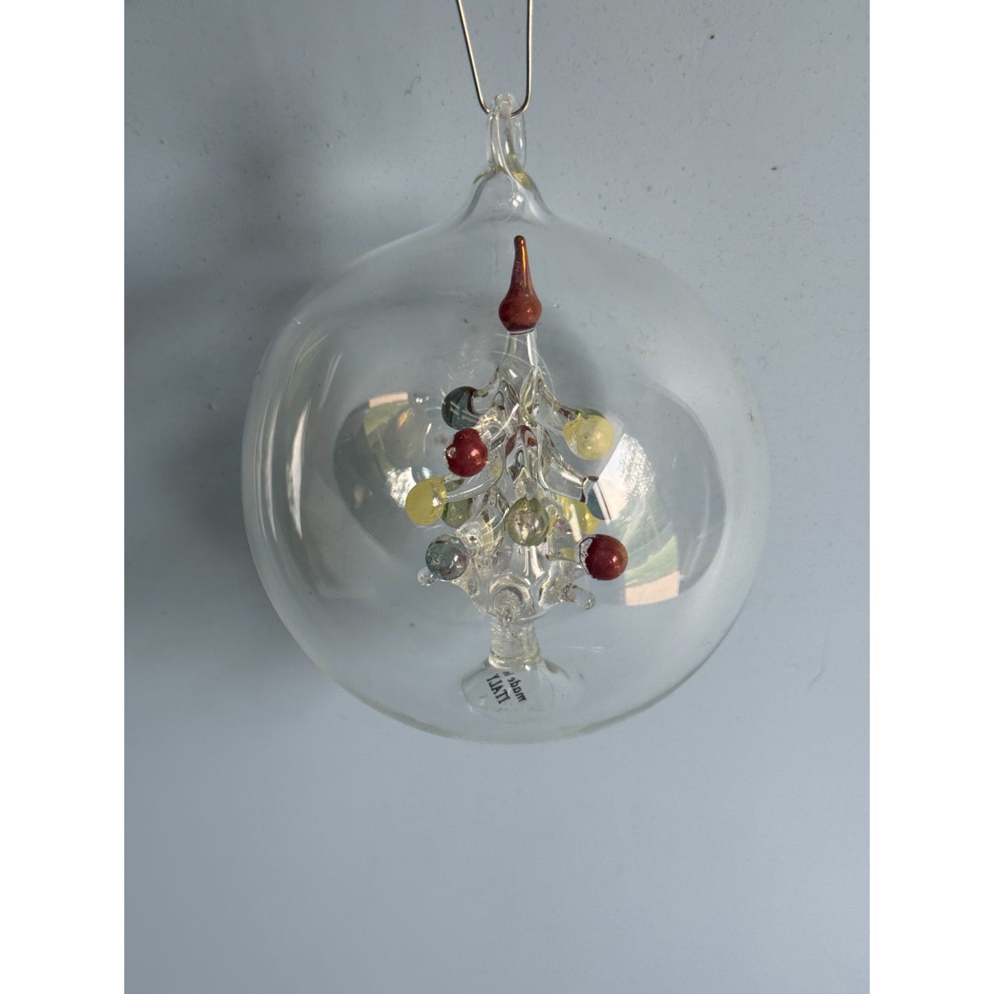 Soffieria Parise Vintage Blown Glass Christmas Ornament W/ Tree Made In Italy