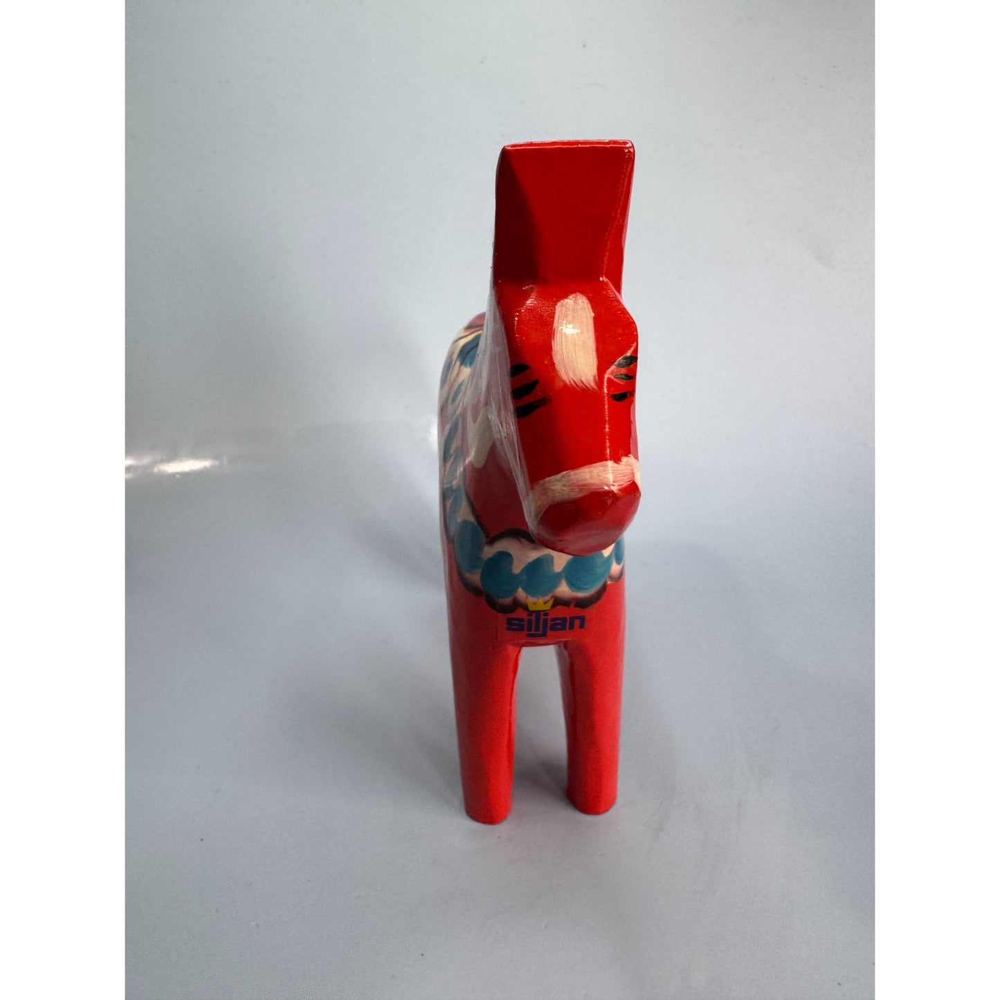 Rare Swedish Red Dala Siljan's Horse By Nils Olsson Hand-Painted Folk Art 7"