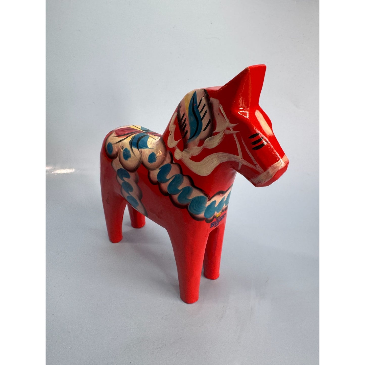 Rare Swedish Red Dala Siljan's Horse By Nils Olsson Hand-Painted Folk Art 7"