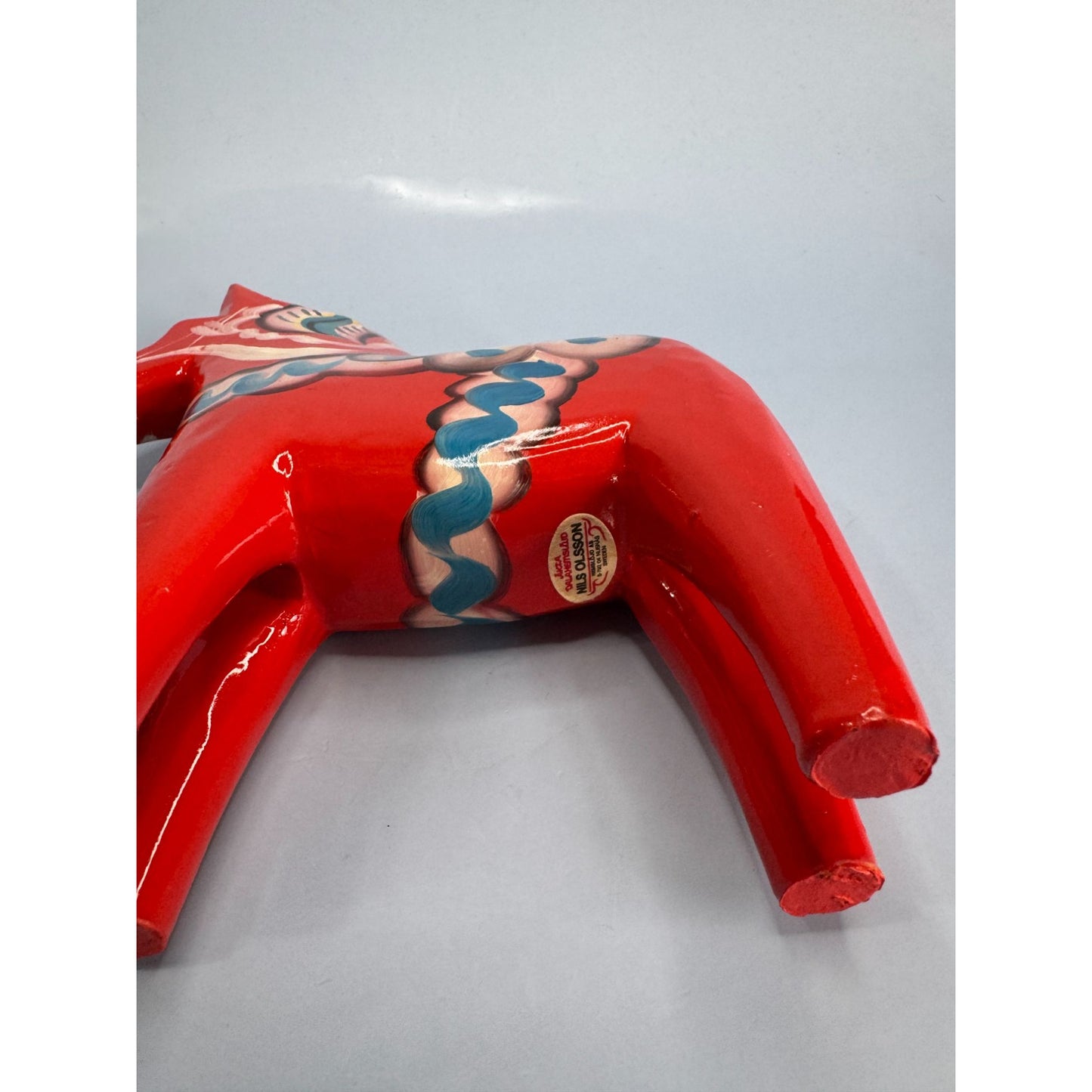 Rare Swedish Red Dala Siljan's Horse By Nils Olsson Hand-Painted Folk Art 7"