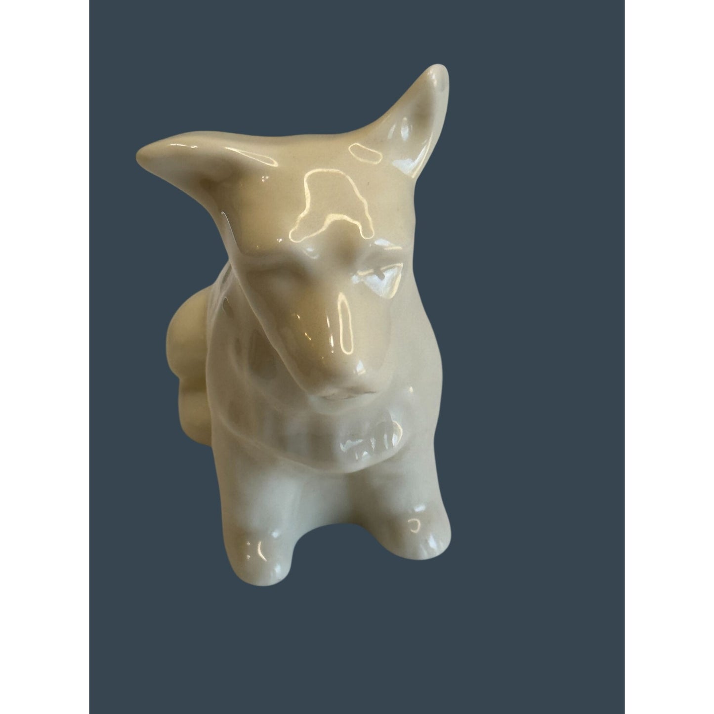 Belleek Scottish Terrier Dog Figurine Irish Porcelain Cream Glaze Marked 5" x 4"