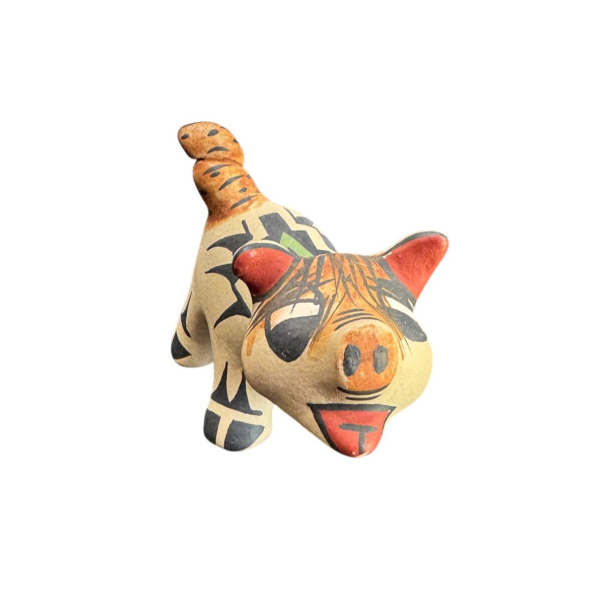 Stephanie Naranjo Santa Clara Pueblo Pig Pottery Figure Signed 3 1/2"