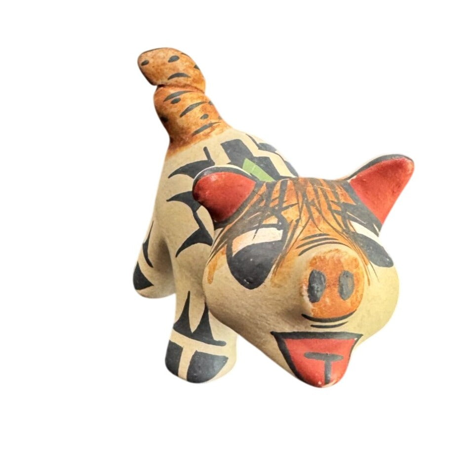Stephanie Naranjo Santa Clara Pueblo Pig Pottery Figure Signed 3 1/2"