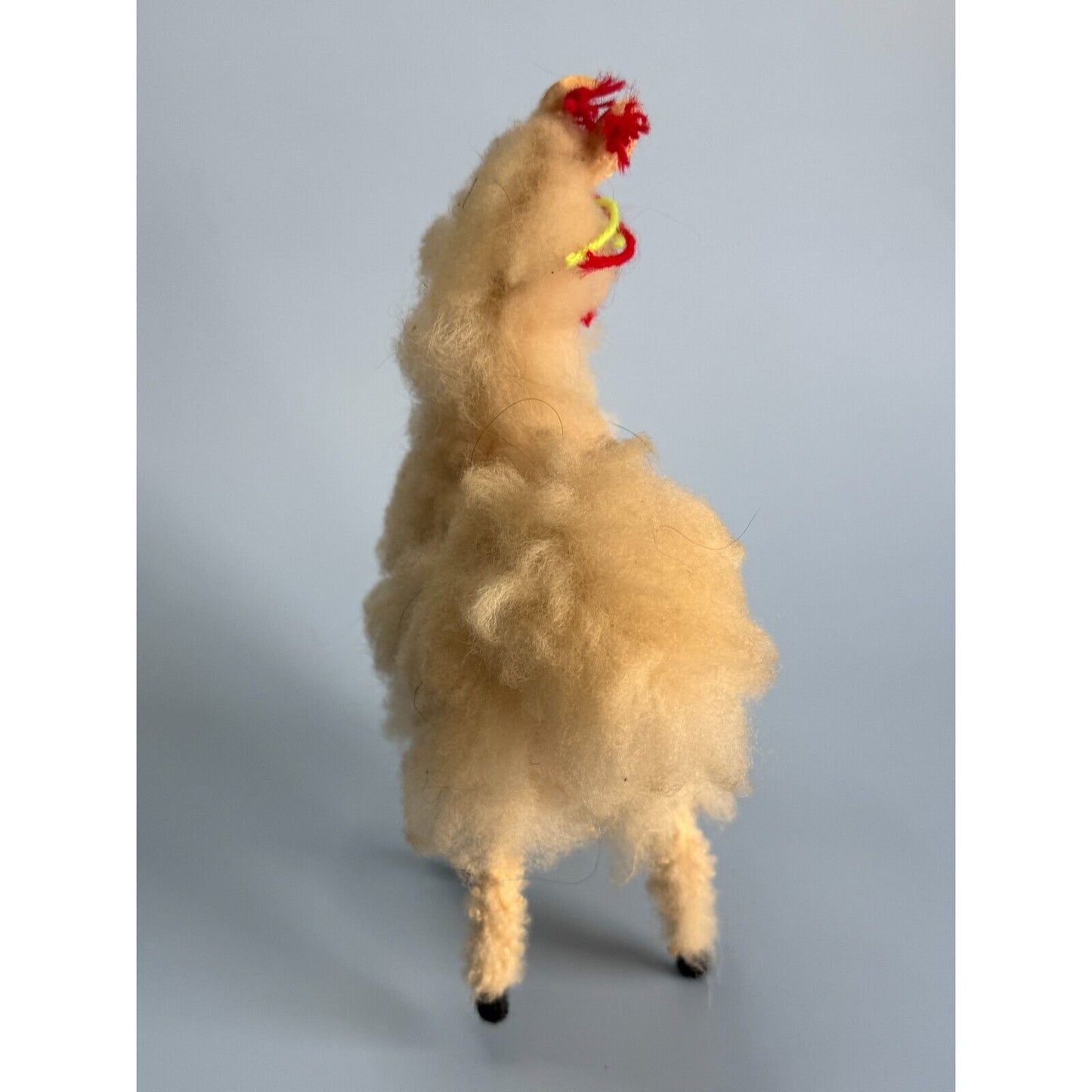 Vintage Peru Stuffed Llama Alpaca 5” Real Llama Fur C1980's 7" x 5"